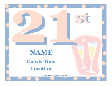 21st Birthday Party Flyer Sign