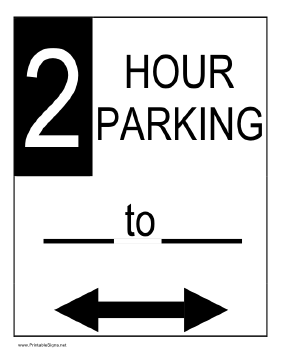 Two Hour Parking Sign