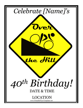 40th Birthday Party Flyer Sign