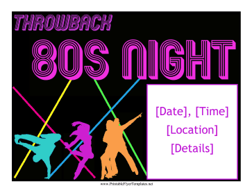 80s Night Flyer Sign