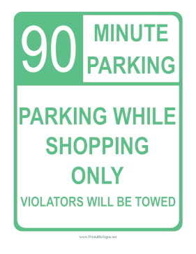 90-Minute Parking Sign