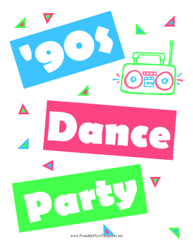 90s Dance Flyer Sign