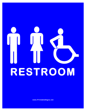 Accessible Restroom for Men Women Handicapped Sign