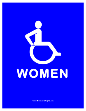 Accessible Restroom for Women Sign