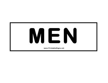 Restroom for Men Sign