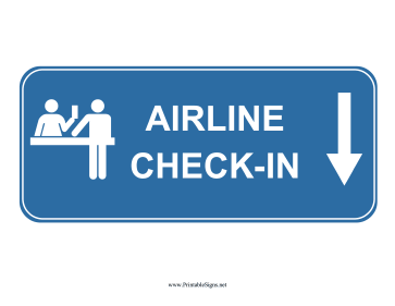 Airline Check-In Down Sign
