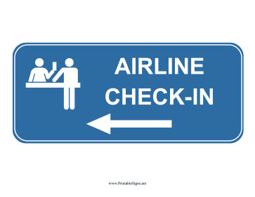 Airline Check-In Left Sign