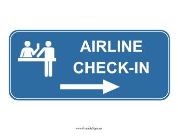 Airline Check-In Right Sign