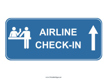 Airline Check-In Up Sign