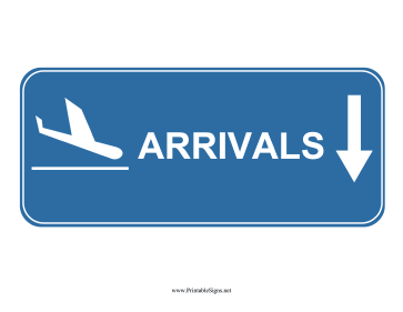 Airport Arrivals Down Sign