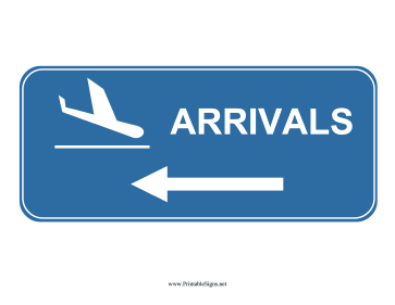 Airport Arrivals Left Sign