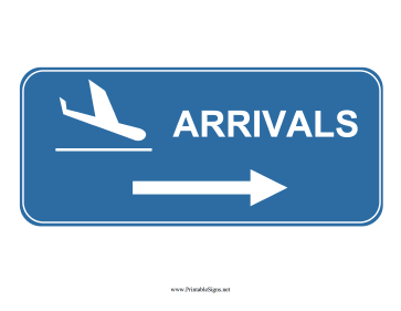 Airport Arrivals Right Sign