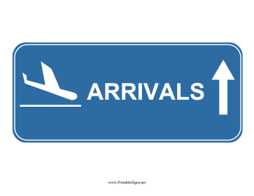 Airport Arrivals Up Sign