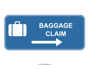 Airport Baggage Claim Right Sign