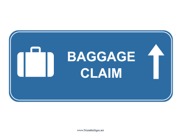 Airport Baggage Claim Up Sign