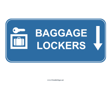 Airport Baggage Lockers Down Sign