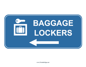Airport Baggage Lockers Left Sign
