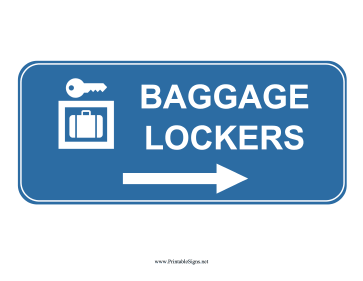 Airport Baggage Lockers Right Sign