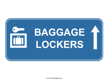 Airport Baggage Lockers Up Sign