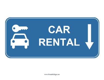 Airport Car Rental Down Sign