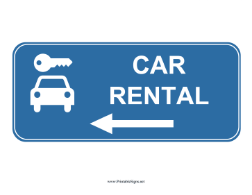 Airport Car Rental Left Sign