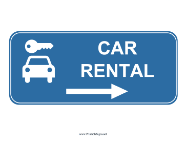 Airport Car Rental Right Sign