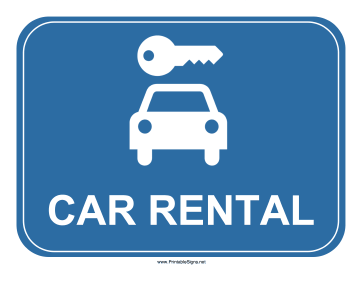 Airport Car Rental Sign