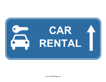 Airport Car Rental Up Sign