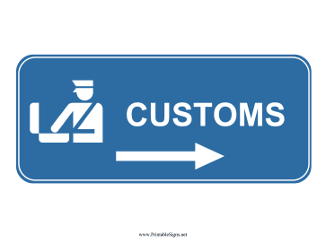 Airport Customs Right Sign