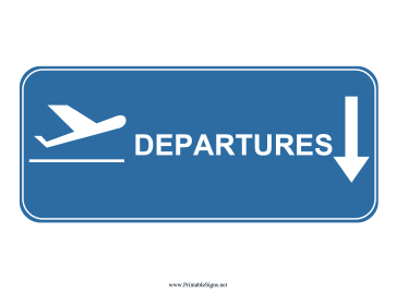 Airport Departures Down Sign