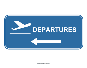 Airport Departures Left Sign