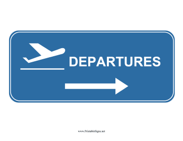 Airport Departures Right Sign