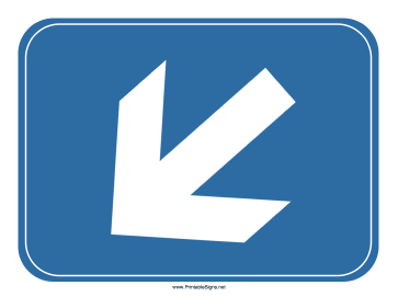 Airport Down Left Arrow Sign