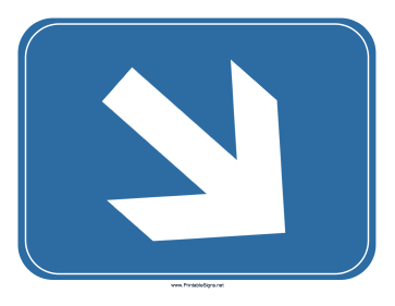 Airport Down Right Arrow Sign