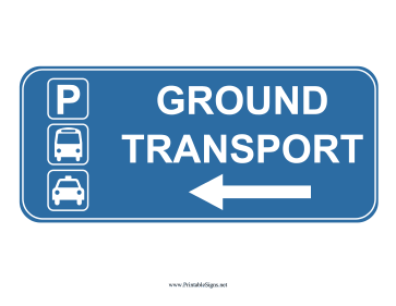 Airport Ground Transport Left Sign