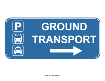 Airport Ground Transport Right Sign