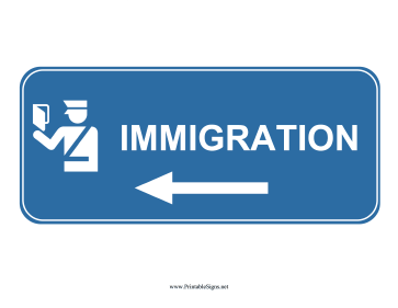 Airport Immigration Left Sign