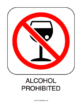 Alcohol Prohibited Sign