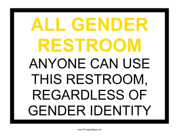 All-Gender Restroom Sign