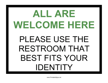 All Gender Bathroom Sign