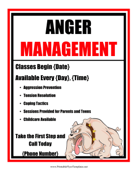 Anger Management Flyer Sign