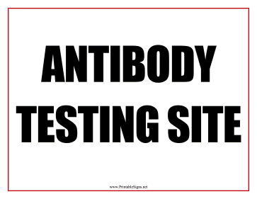 Antibody Testing Site Sign