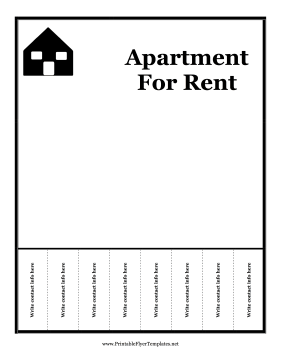Apartment For Rent Flyer Sign