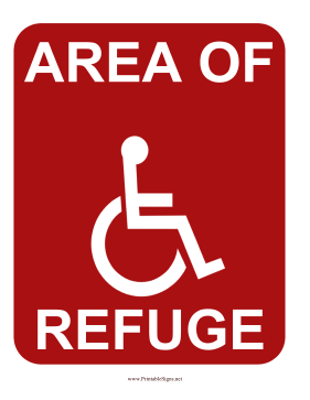 Area Of Refuge Sign