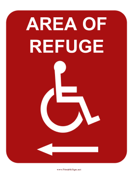 Area Of Refuge Left Sign