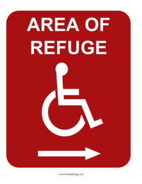 Area Of Refuge Right Sign
