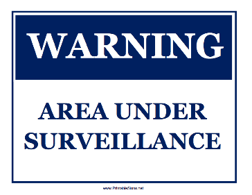 Area Under Surveillance Sign