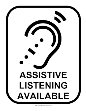 Assistive Listening Available Sign