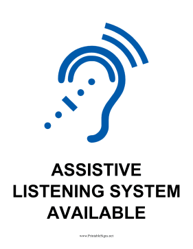 Assistive Listening System Sign