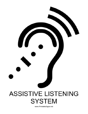 Assistive Listening System with caption Sign